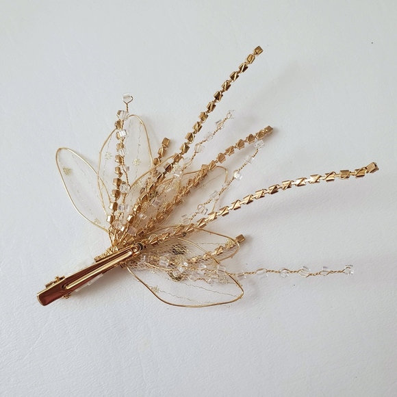NEW Maid of honor Gold lace  headpiece hair clip main image 6
